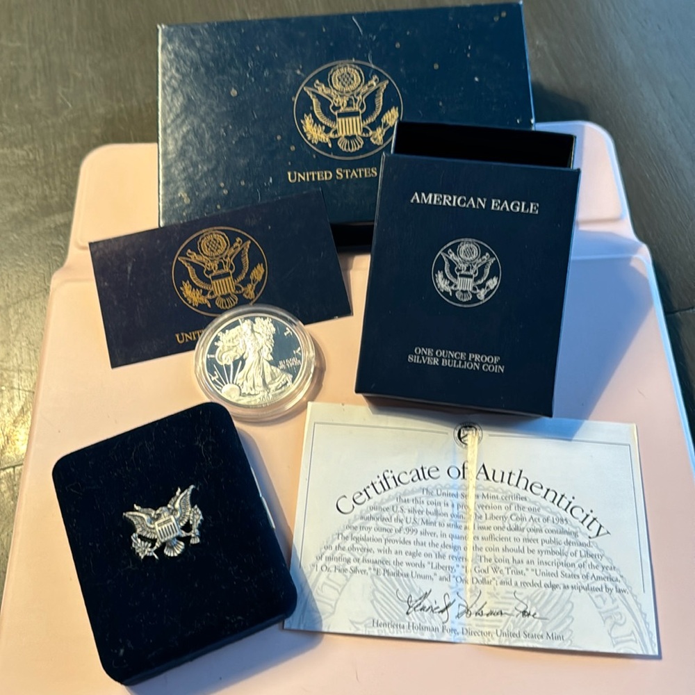 American Eagle Silver Coin with Navy Presentation Box